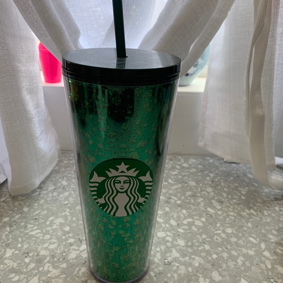 Starbucks Holiday Green Glitter venti cold cup